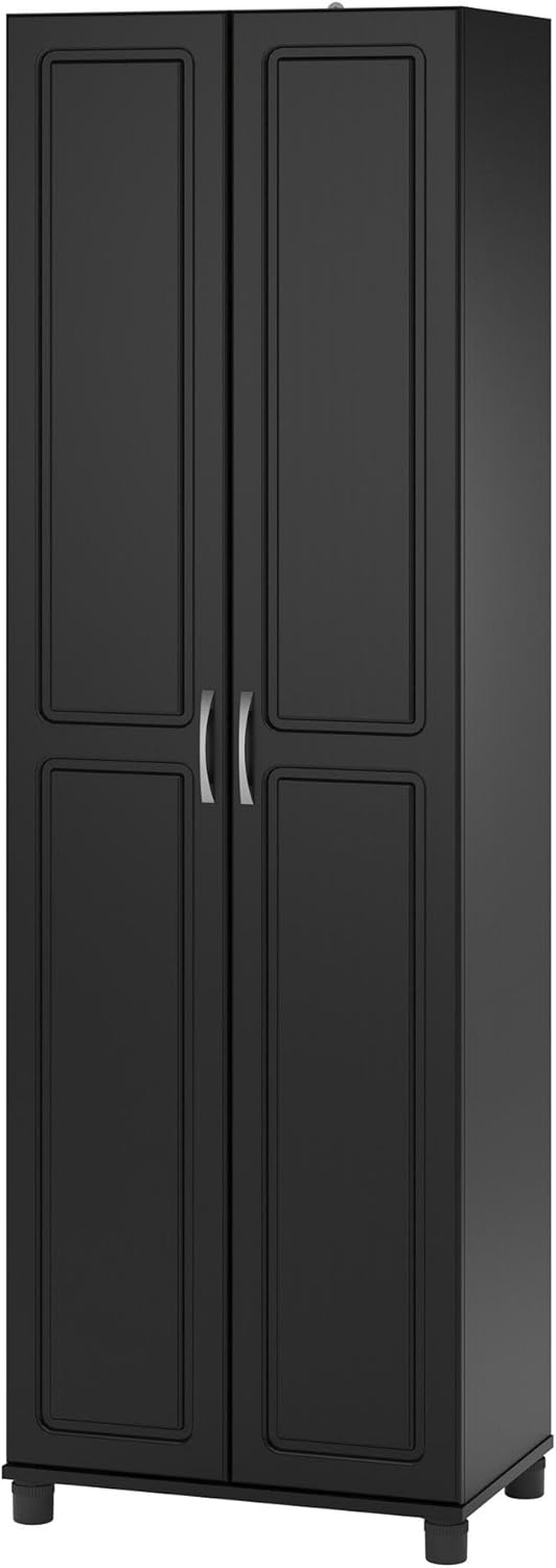 SystemBuild Evolution Kendall 24" Engineered Wood Utility Storage Cabinet Black