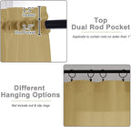 Extra Long Gold Sheer Curtains for Bedroom Living Room 120 Inches Long 2 Panels - Image 4