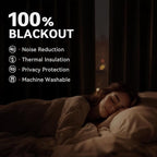 100% Blackout Linen Textured Curtains 63 Inch Long, Chambray Blue | 100% - Image 3