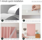 Thermal Blackout Curtains with Self-Adhesive Tape, No Rod No Drill Easy Install - Image 3
