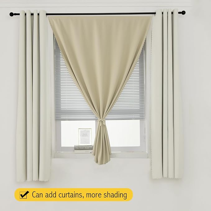 Room Darkening Curtains with Adhesive Backing Tool Free Hanging Window Drapes - Image 8