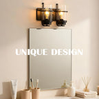 Bathroom Vanity Light Fixtures,2 Light Bathroom Vanity Lights,Black Farmhouse Sconce Over Mirror(Bulbs not Included)