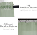 Sage Green Sheer Curtains for Bedroom Living Room 90 Inches Long 2 Panels Set - Image 4