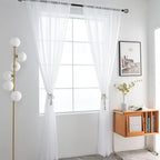 SpaceDresser Basic Rod Pocket Sheer Voile Window Curtain Panels White 1 Pair 2 - Image 3