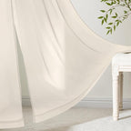MIULEE Light Beige Sheer Curtains 72 Inches Long 4 Panels 42 x 72 Inches | - Image 6