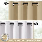 Yakamok Beige 100% Blackout Curtains 72 Inches Long - Image 2