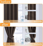 Blackout Curtains for Bedroom, 52 x 63 Inches Length Brown 2 Panels | Thermal - Image 4