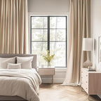 MIULEE Beige Back Tab Blackout Curtains 52x54 Inch Length 2 Panels Set | Rod - Image 2