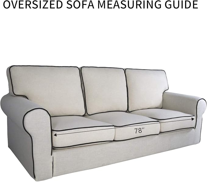 PureFit Stretch Oversized Couch Covers Fleece Sofa Slipcovers Dark Gray | - Image 6