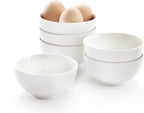 White 4.5in Small Ceramic Bowls, 12 OZ Cereal Bowls Set of 6 for Dessert, Rice, Jello, Pudding, Yogurt, Dishwasher/Microwave safe, Bone China