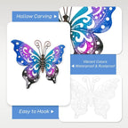 3 Pack Metal Butterfly Wall Decor, Colorful Metal Butterfly Outdoor Wall Art, Hand-Made Outdoor Wall Decor For Garden, Patio, Fence, Yard