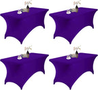 4Pack Spandex Waterproof Table Covers 6ft，Spandex 6ft Waterproof Table Cover for Party,Wedding, Banquet, and Events(Purple)