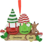 3D Personalized Our First Christmas Ornament 2025 | Custom Gnome Couple Ornaments on Log Mushroom Couples Ornament 2025 Family of 2 Unique for a Couple Ornaments Couples Unique Gifts