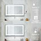 WELLFOR LED Bathroom Vanity Mirror 40 x 24 Inch, Lighted Anti-Fog Dimmable Mirror, IP44 Waterproof Wall Mounted Makeup Mirror, Packed with US Standard Plug and Touch Switch, (Horizontal/Vertical)