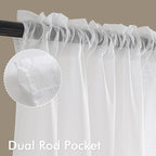 MIULEE White Sheer Curtains 95 Inches Long 4 Panels 42 x 95 Inches | Light - Image 3