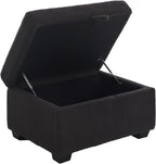 Ottoman Sofa, Modern Comfortable Ottoman with Storage Space for Living Room Apartment Lounge Sofa, Black Bouclé