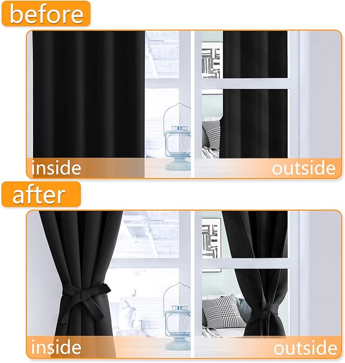 Blackout Curtains for Bedroom, 60 x 84 Inches Long, 2 Panels, Window Curtains - Image 4