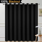 Yakamok Black 100% Blackout Patio Door Curtain Panels W100 x L96, 1 Panel | - Image 2