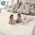 3x5 Area Rugs Living Room: Bedroom Neutral Washable Carpet Beige | Large - Image 8