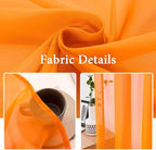 MIULEE Orange Fall Sheer Curtains 54 X 63 Inches, 2 Panels | Solid Color - Image 3