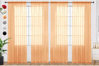 SpaceDresser Beige Sheer Curtains 4 Panels Rod Pocket Semi-Sheer Curtain 108 by SpaceDresser