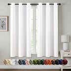 MIULEE Blackout Curtains for Bedroom 2 Panels 40 x 63 Inch Long Pure White | by MIULEE