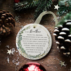 Brother Ornaments 2025 Brother Xmas Ornament Brother Christmas Ornament for Brother Forever Best Brother Ever Gift Double-Sided Printing Ceramic (2.9"