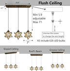 Farmhouse Frosted White Glass Chandelier 3 Lights Star Pendant Lights for Dining Table Kitchen Island Modern Ceiling Hanging Lights Included LED Warm Light Bulbs Oiled Bronze