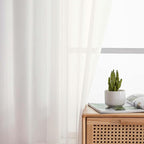 Sheer Ivory Curtains for Bedroom Living Room 54 Inch Length 2 Panels Set - Image 6