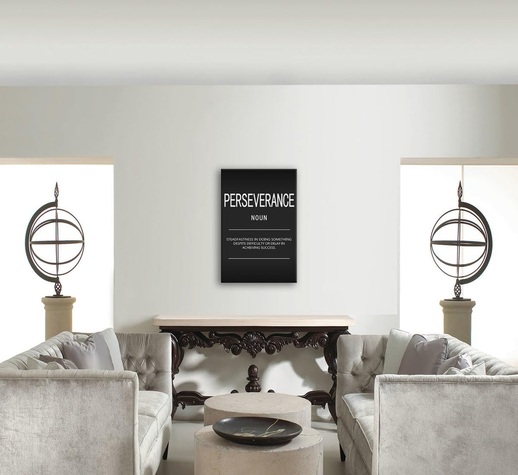 Office Decor Inspirational Canvas Wall Art Motivational Painting Perseverance Noun Pictures Modern Inspiring Entrepreneur Quote Success Posters and Prints Artwork Home Gym Decor[24" W x 36" H]