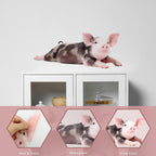 Funny Piggy Wall Window Stickers True Pig Wall Decals Peel and Stick Cute Pig Wall Stickers Removable Funny Animals Decals Gifts for Farmhouse Nursery Kitchen Kids Bedroom Playroom Décor