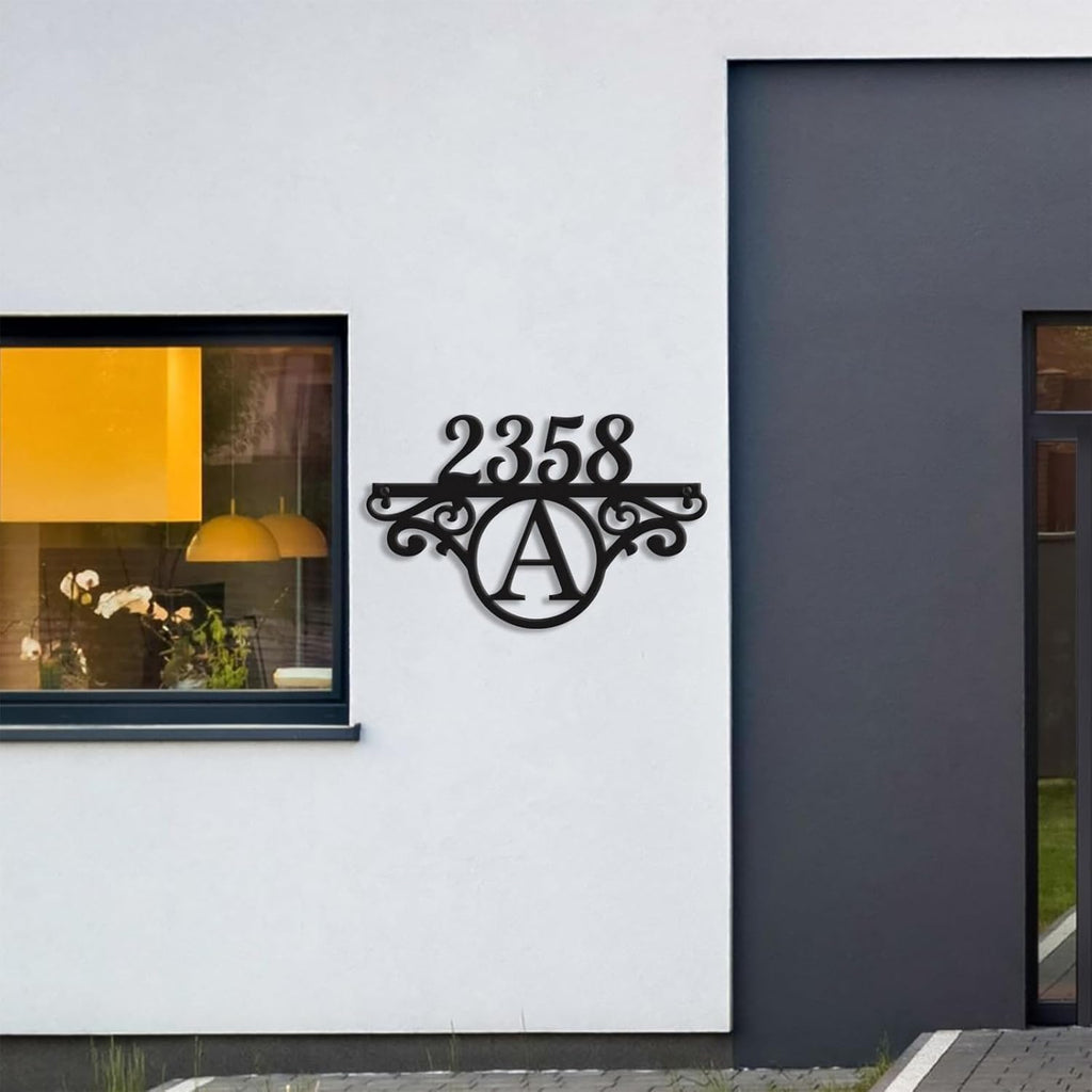 Custom Metal Address Sign Street Plaque with Initials, Personalized House Number Sign for Outside, Modern Outdoor Metal Wall Decor, Handmade New Home Gift Housewarming Gift