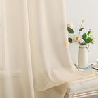 MIULEE 2 Panels Sheer Curtains for Living Room 54 X 102 Inches Cream | Window - Image 4