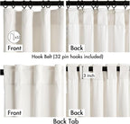 MIULEE Velvet Curtains 50W x 96L 2 Panels Ivory Blackout Curtains | Luxury - Image 3