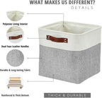 DECOMOMO Storage Cubes, 11x11 Cube Storage Bins, Baskets for Shelves (Grey & White, Cube 11" - 4 Pack)