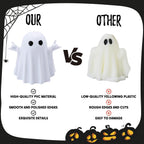 Halloween Ghost Figurine Halloween Desk Ornaments Funny Gestures Spooky Ghost Statue Cartoon Cute Mini Resin Spooky Ornaments for Holiday Home and Office Decorations