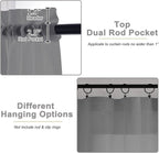 Sheer Grey Curtains for Bedroom Living Room 63 Inch Length 2 Panels, Airy Soft - Image 4