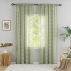 YJ YANJUN Vintage Lace Curtains 84 Inch Long- Victorian Floral Pattern Sheer by YJYANJUN