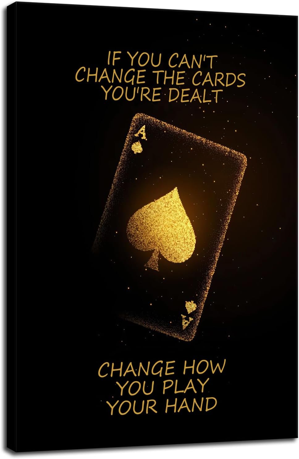 Inspirational Wall Art Motivational Poster Poker Game Quotes Wall Decor for Living Room Bedroom Office Bathroom Canvas Print Artwork Framed Art Decoration Ready to Hang [24''Wx 36''H]