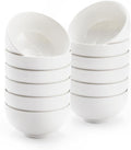 White 4.5in Small Ceramic Bowls 12 OZ, AntoKueh Cereal Bowls Set of 12 for Dessert, Rice, Jello, Family dressfamily gatherings, hosting dinner parties