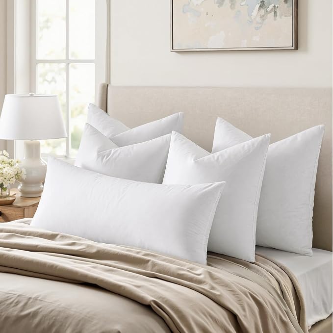 MIULEE 28x28 Euro Pillow Inserts, Double-Layer Down-Proof Cotton Cover - Image 3