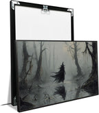 JFHCQJPK Vintage rustic swamp witch poster dark moody wall art gothic horror season halloween print for home decor retro dark moody painting8x12in Metal blackFramed