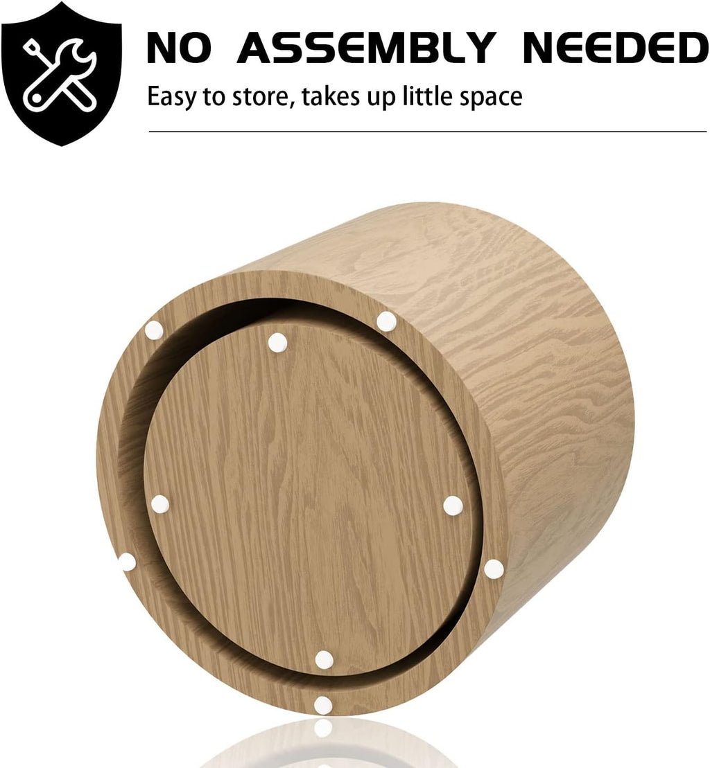 Nesting Coffee Table Set of 2, Round Side Tables Set, Wooden Accent Table, Modern End Tables, Minimalist Circle Table for Small Space Living Room Bedroom, Walnut