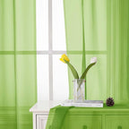 Lime Sheer Curtains for Living Room 90 Inches Long 2 Panels, Solid Color Voile - Image 6