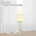 RYB HOME Sheer Curtains 108 inches, Extra Long Floor to Ceiling Curtains | - Image 5