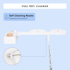 TUSHY Classic 3.0 Bidet Toilet Seat Attachment - A Non-Electric Self Cleaning Water Sprayer with Adjustable Water Pressure Nozzle, Angle Control & Easy Home Installation (White/Gunmetal)