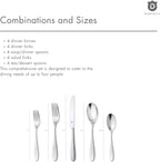 Silverware Set for 4 – 18/10 Stainless Steel Flatware, Mirror Finish, Dishwasher Safe, Heavy-Duty, Rust Resistant, Elegant Cutlery (20-Piece Set, Fidenza)