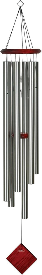 Woodstock Chimes Neptune Wind Chime for Outside 54" Large Silver, Deep Tone Sound for Outdoor Garden, Patio, Porch Decor, Encore Collection DCS54