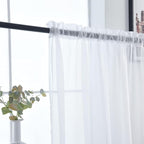 SpaceDresser Sheer White Curtains 4 Panels Rod Pocket Semi-Sheer Curtain 108 - Image 7