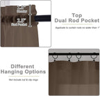 Sheer Chocolate Curtains for Bedroom Living Room 63 Inch Length 2 Panels - Image 4